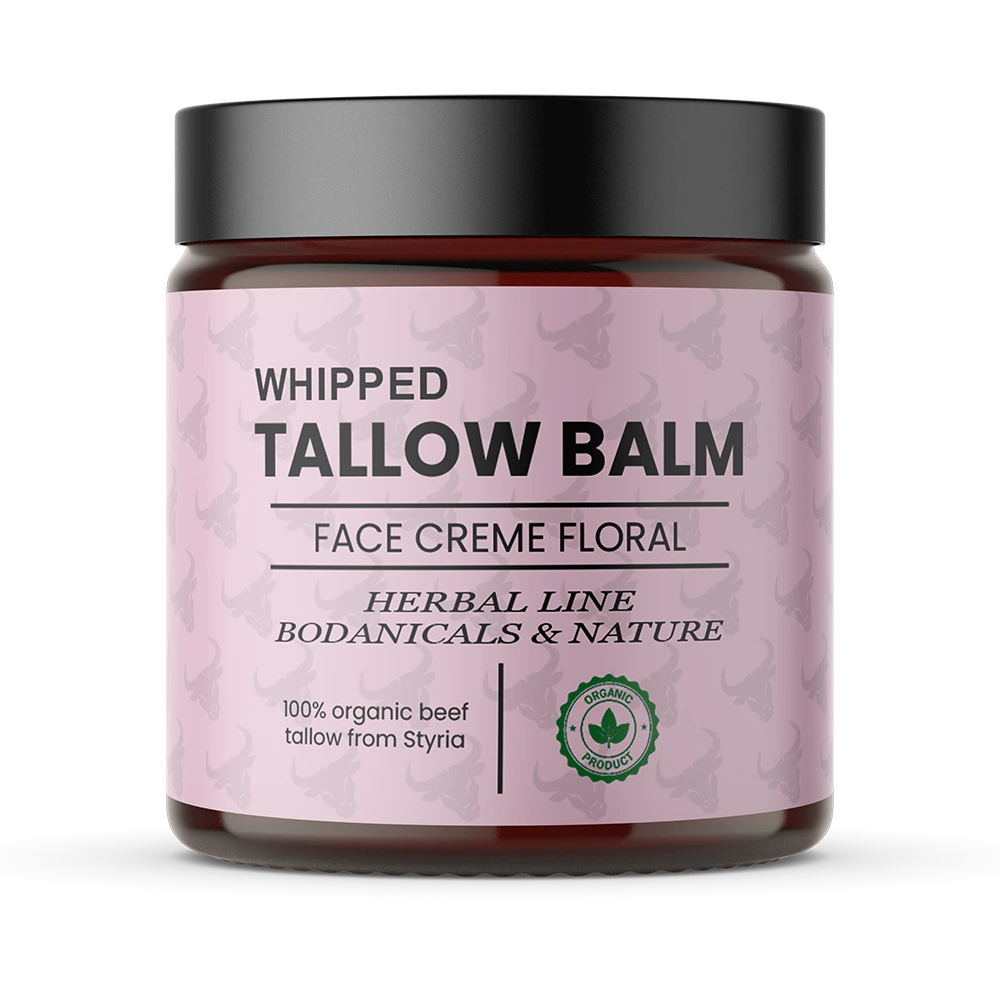 Tallow Gesichtscreme Floral natürliche Hautpflege mit Rindertalg