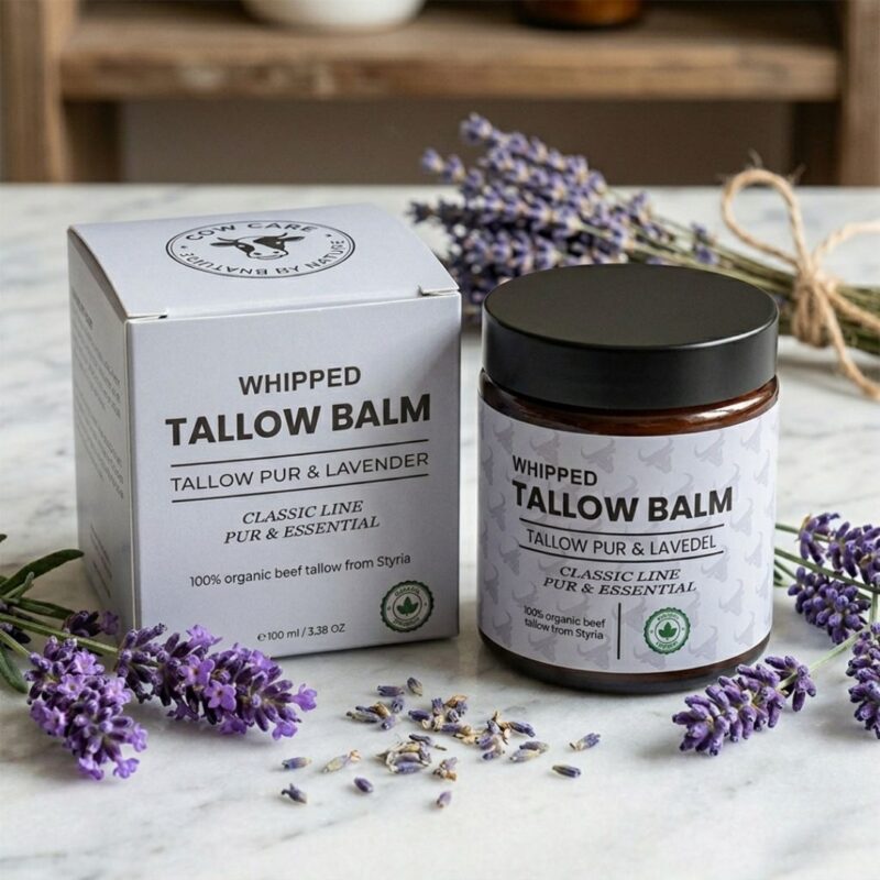 Tallow Gesichtscreme Lavendel natürliche Hautpflege Abendroutine